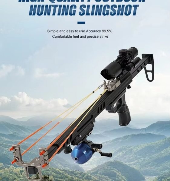High power shooting fishing slingshot precision straight rod telescopic slingshot laser shooting