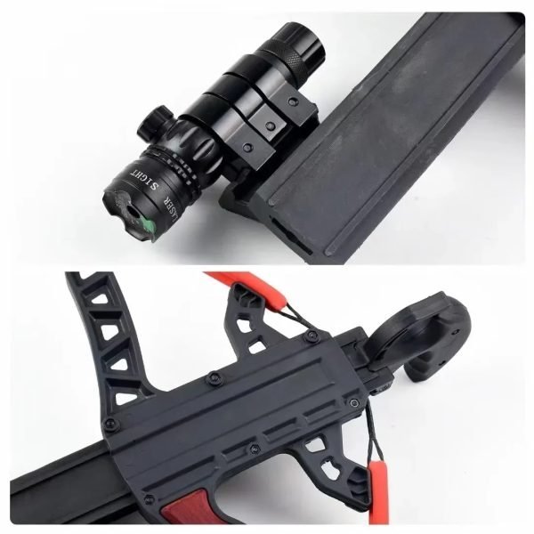 60LBS Laser Aiming Carbon Arrow Dual use Compound Bow Multi Strand Rubber Band Pulley Bow Outdoor Hunting and Shooting Slingshot - Image 6
