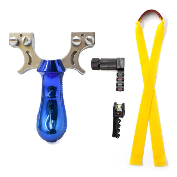 Double Screw Resin Blue Handle Slingshot Precision Outdoor Target Shooting Slingshot - Image 4