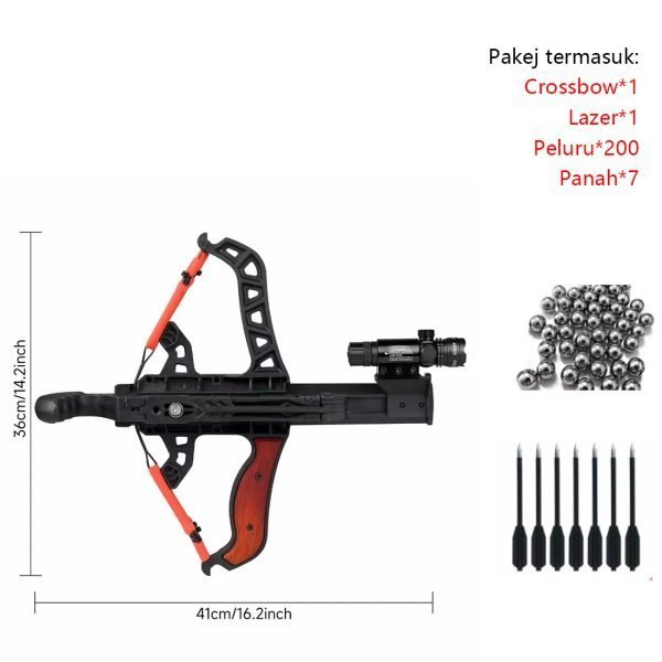60LBS Laser Aiming Carbon Arrow Dual use Compound Bow Multi Strand Rubber Band Pulley Bow Outdoor Hunting and Shooting Slingshot - Image 7