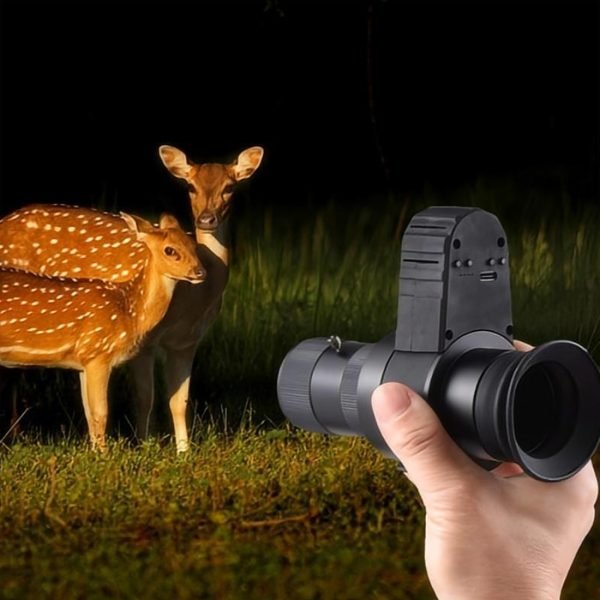 High-definition head-mounted night vision with crosshair cursor. Electronic eyepiece with infrared and laser aiming night vision device. - Image 2