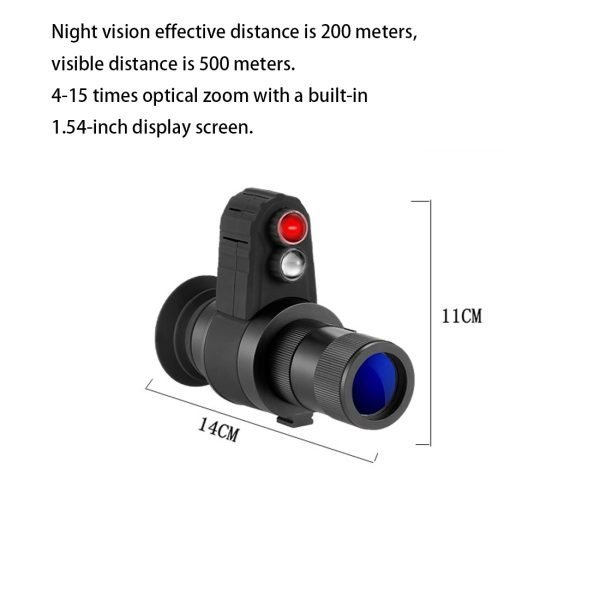 High-definition head-mounted night vision with crosshair cursor. Electronic eyepiece with infrared and laser aiming night vision device. - Image 5