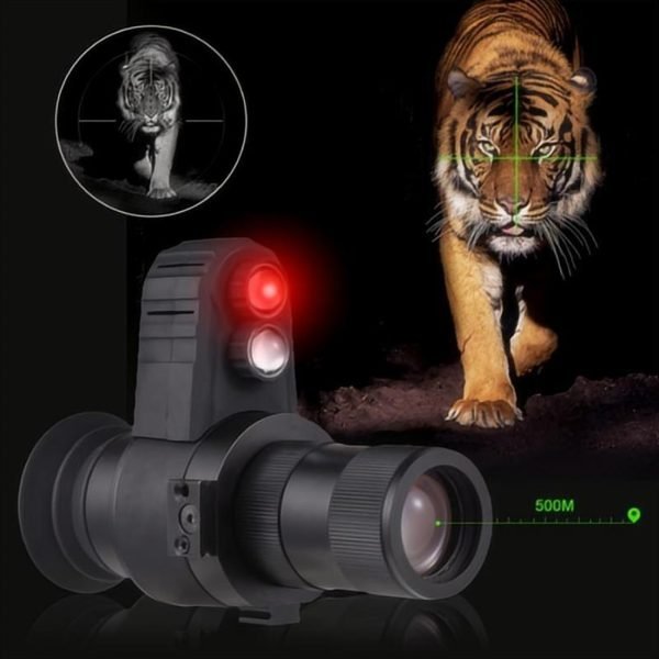 High-definition head-mounted night vision with crosshair cursor. Electronic eyepiece with infrared and laser aiming night vision device. - Image 4